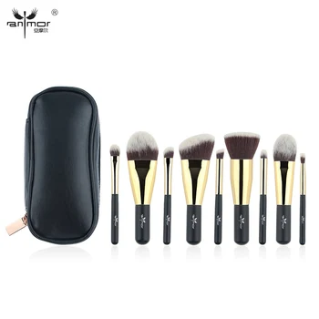 

Makeup Brushes Set Anmor 9PCS/lot Travel Foundation Eyebrow Brush for Eyeliner Eyeshadow Black Mini Make Up Brush Cosmetic Tool