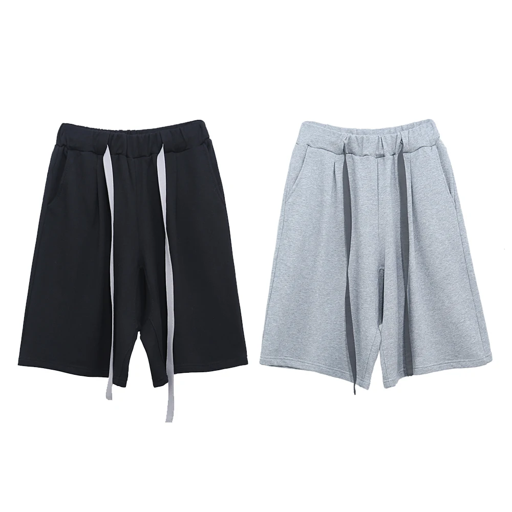 

UNCLEDONJM Sweat Shorts Basic Style High Street Shorts Men's Summer Hip-hop Street Knee length Fashion Loose shorts men NC-9848