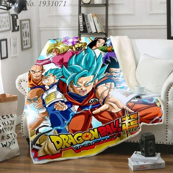 

Japan Anime Dragon Ball Z 3D Velvet Plush Blanket Bedspread For Kids Girls Sherpa Blanket Couch Quilt Cover Travel 05