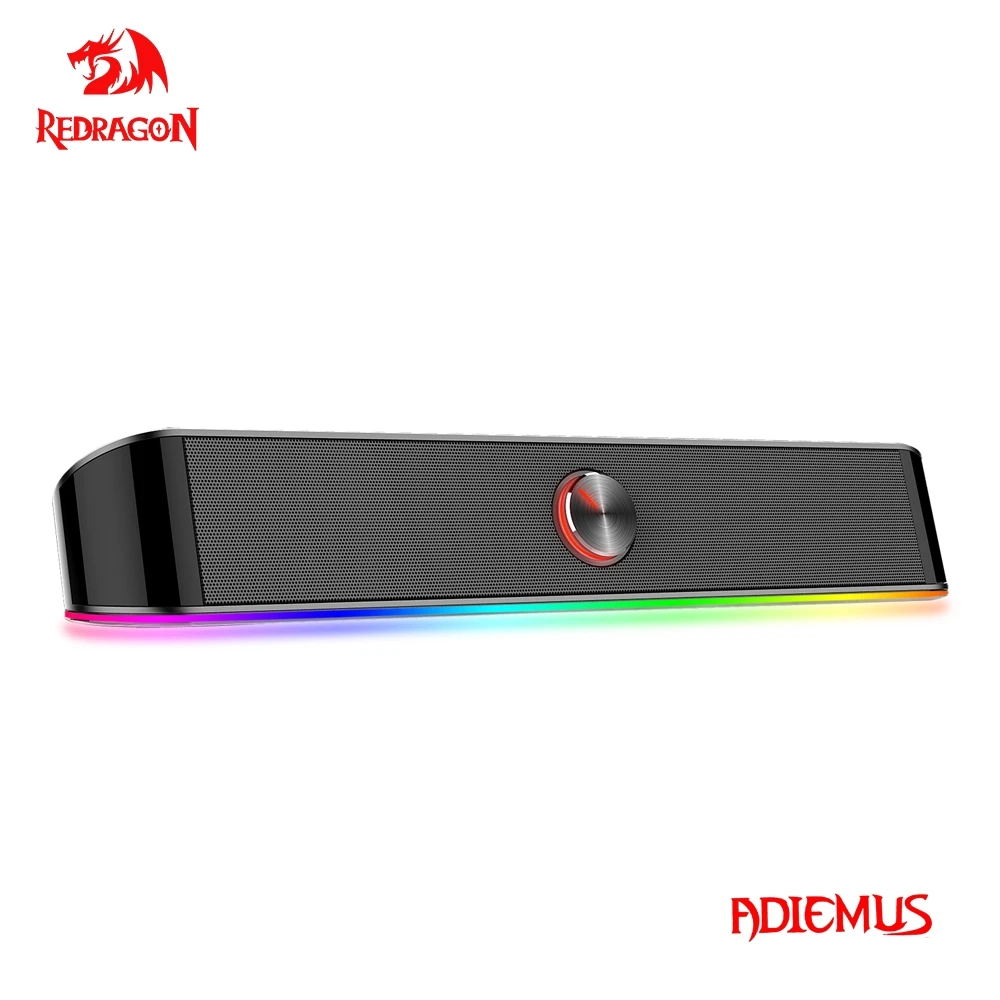 REDRAGON GS560 Adiemus aux 3.5mm stereo surround music smart RGB speakers column sound bar for computer PC notebook loudspeakers