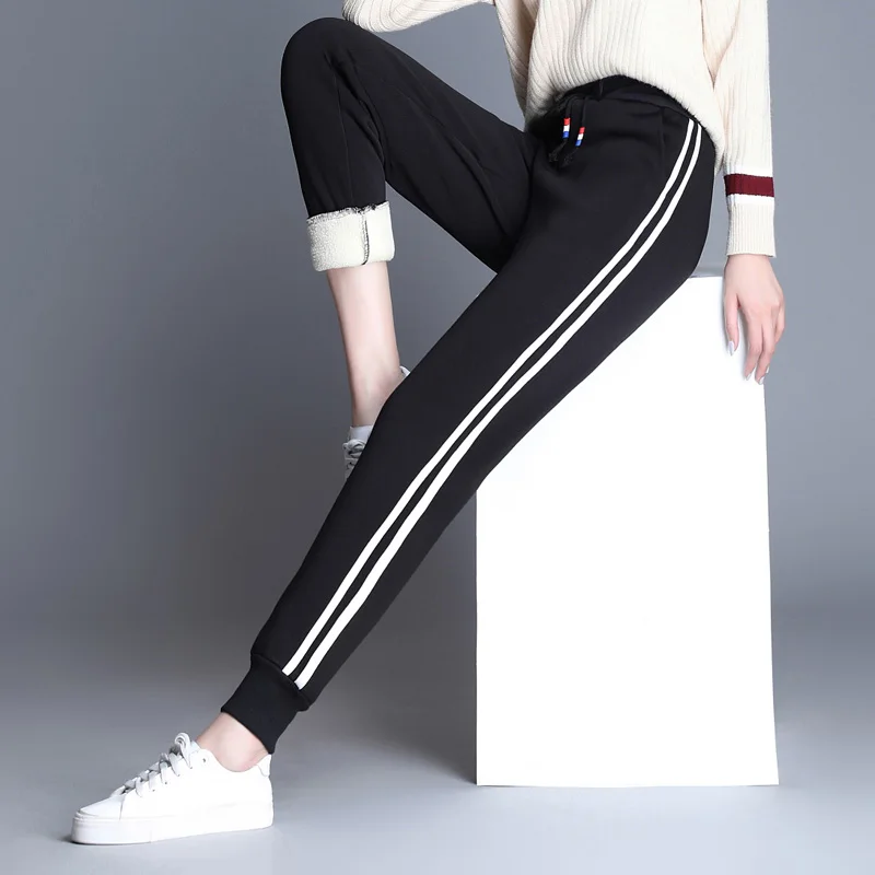 

Korean Women Pants Woman Cotton Trousers Plus Velvet Women Warm Thermal Sports Pants Woman Stretch Thickened Trousers Plus Size