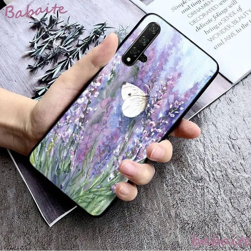 New art watercolor romantic lavender flowers