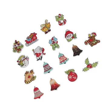 

50 Pcs Wooden Buttons Christmas Cartoon Patterns 2 Holes Buttons Sewing Craft Scrapbooking DIY Buttons (Mixed)