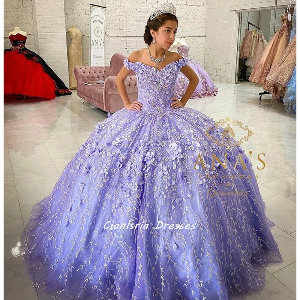 Lilac Quinceanera Dress 2023 Charro Mexican Prom Party 16 Girl Gown