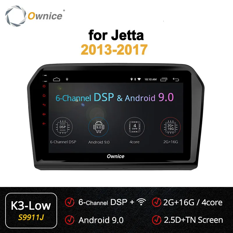 Ownice K1 K2 K3 " 2 din автомобильный проигрыватель с радио и GPS Android 8,1 Octa core 2 Гб Оперативная память для Volkswagen jetta 2013