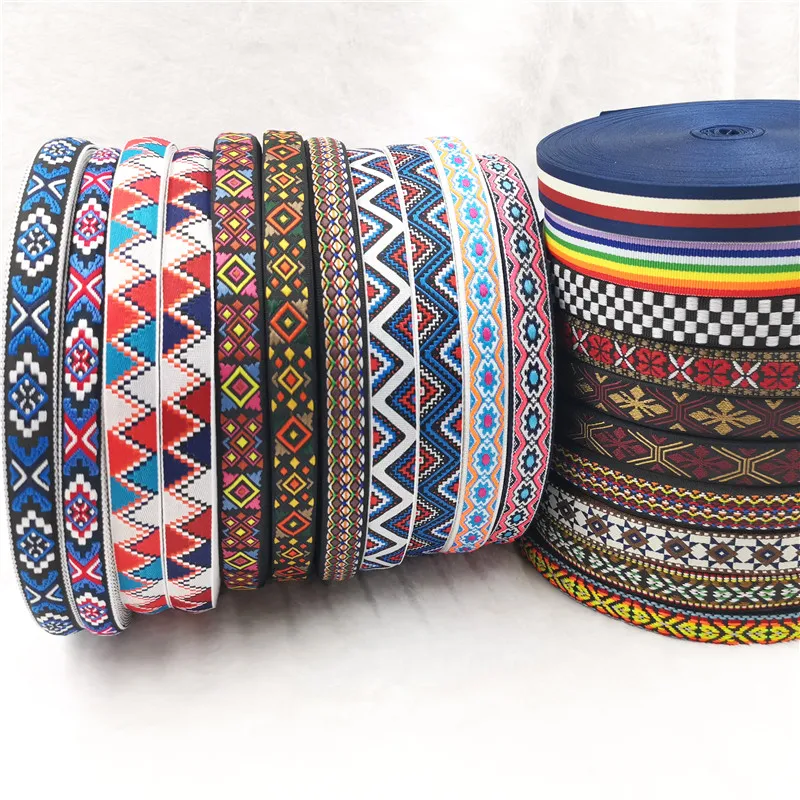 Ribbon Decoration Satin Ribbons Ribbon Supplies DIY Geometric Woven Jacquard Embroidered Ribbons 5 Yards
