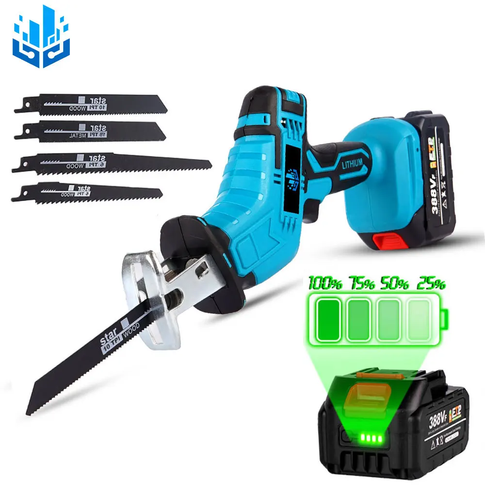 18V Cordless Reciprocating Saw Portable Replacement Electric for Makita Battery with Lithium Mini Table | Инструменты