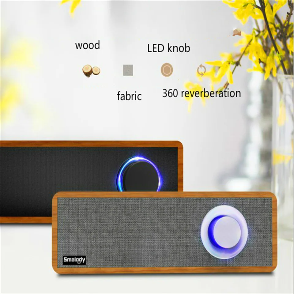 Сабвуфер Портативный динамик для телефона Soundbar громкий динамик Hifi динамик звуковая коробка дерево зерна Bluetooth Колонка ткань бумбокс