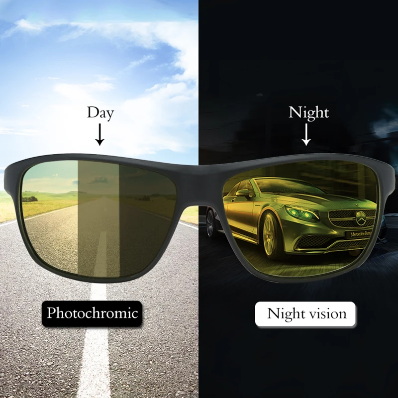 Yellow Night Driving Vintage Glasses Women Color Changing Sunglass Photochromic Polarised Sunglasses For Men UV400 TR9137