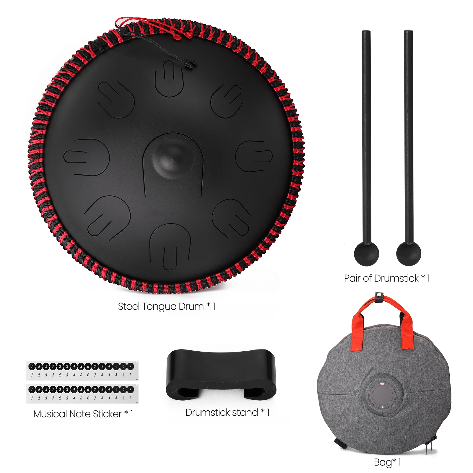 16 inch 9-Tone D tones steel drum Tongue Drum Hand Pan Drums & Drumsticks Percussion Musical Instruments tongue drum kit
