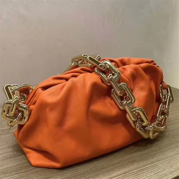 

Thick Chain Cloud Bag Female 2020 Female Leather Fashion Temperament Shoulder Bag High Quality Women Leather Handbags Louis Bags