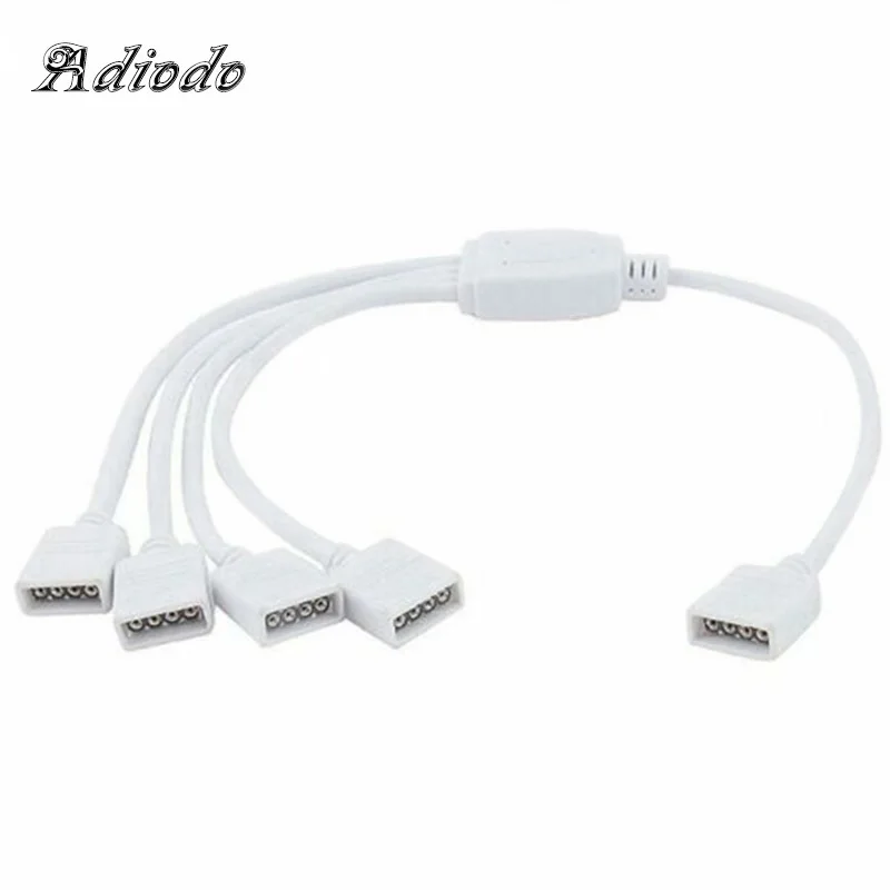 

1 Pcs DC 12V 1 To 4 Ports RGB Light Female Connector 4 Pin Splitter For 3528 5050 Led Strip Lighting