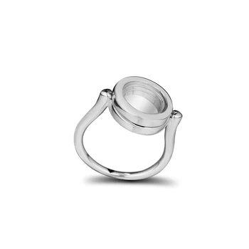 

Signature Locket Ring Authentic 925 Sterling silver Jewelry Ring For Woman European Style Silver Rings For Jewelry Making