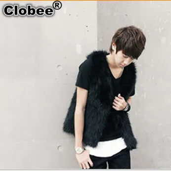 Colete De Pele Casual Faux Fur Vest Plus Size XXXL Autumn Winter Long Style Sleeveless Black Men's Luxury Fox Fur Vest Coat V556