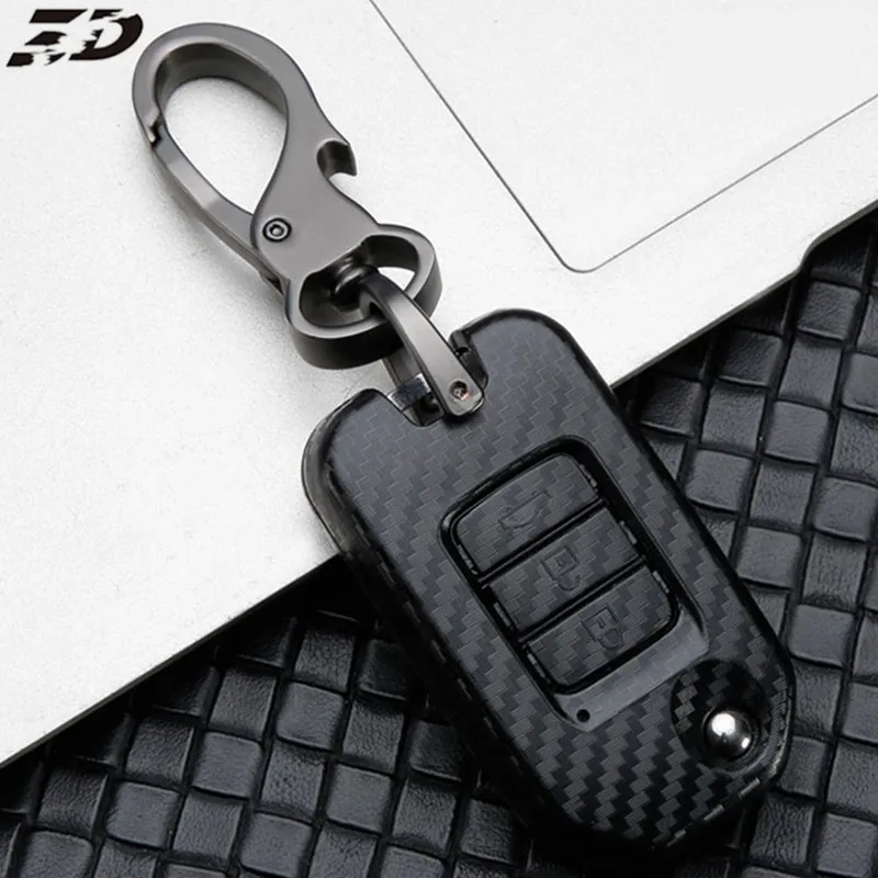 Чехол для автомобильного ключа из АБС-углеродного волокна чехол Honda Civic Fit CRV HR-V