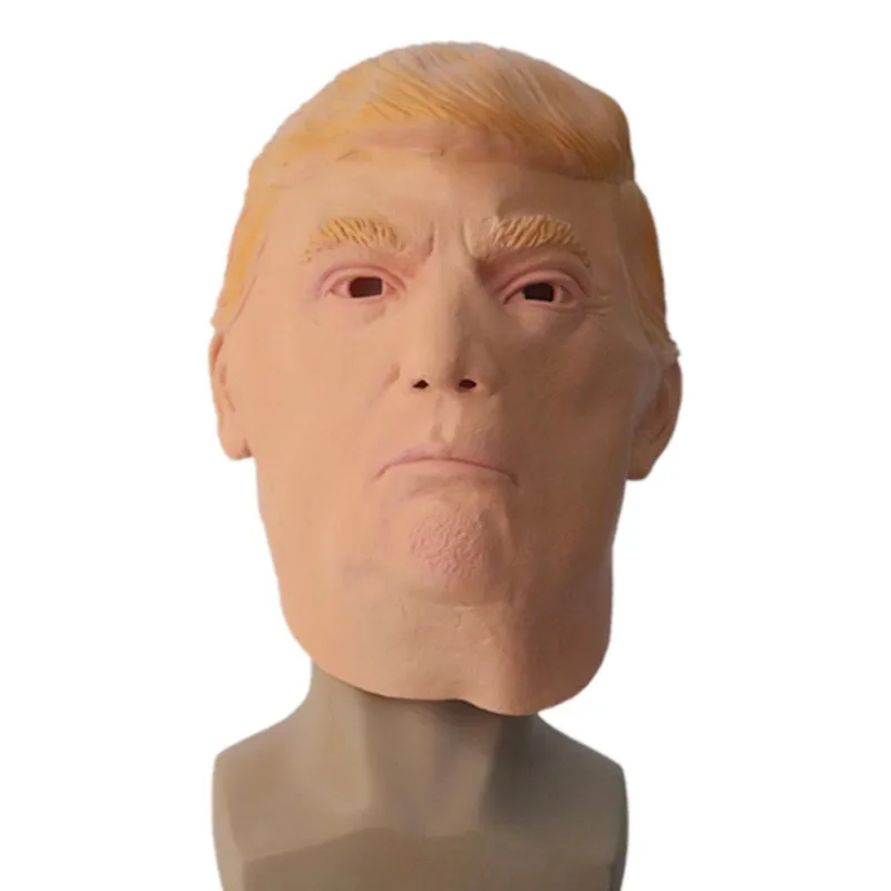 Забавный реалистичный Латекс Знаменитости президент Дональд Трамп маска Хэллоуин Мяч Карнавальная маска Костюм для вечеринки - Цвет: C