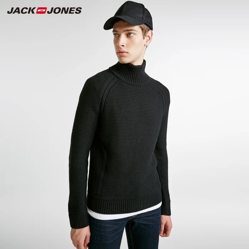 Black JackJones мужская повседневная водолазка с длинными рукавами свитер 218425503 - Цвет: Black