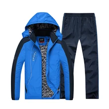 Спортивный костюм мужской полный комплект спортивной одежды, теплая Толстая куртка с капюшоном, Повседневное спортивный костюм женский пиджак+ штаны, теплый костюм зимний 5XL Толстовка