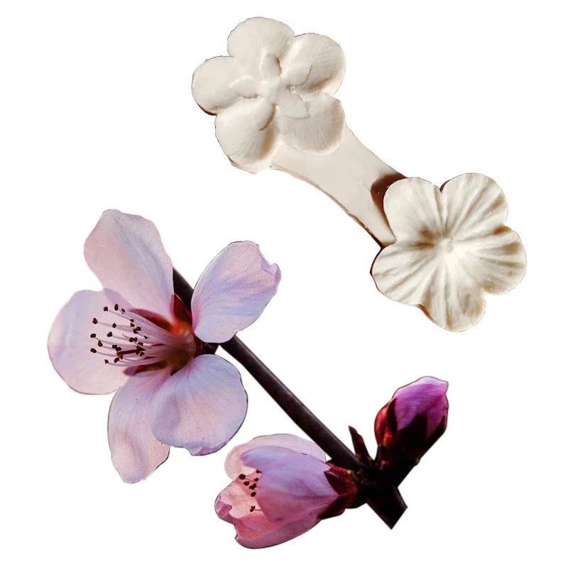 

Peach Flower Petal Veiner Silicone Mold Chocolate Fondant Gumpaste Sugar Clay Flower Mould Cake Decorating Tools M2086