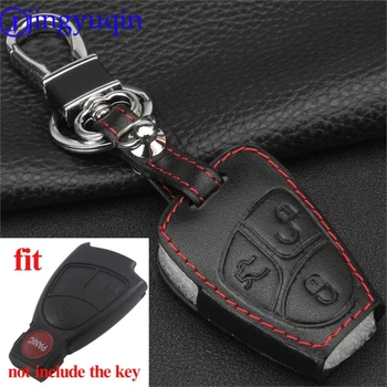 

3B Leather Car Key Cover Case Shell for Mercedes for Benz W203 W211 CLK C180 E200 AMG C E S Class Keyring Holder Accessories