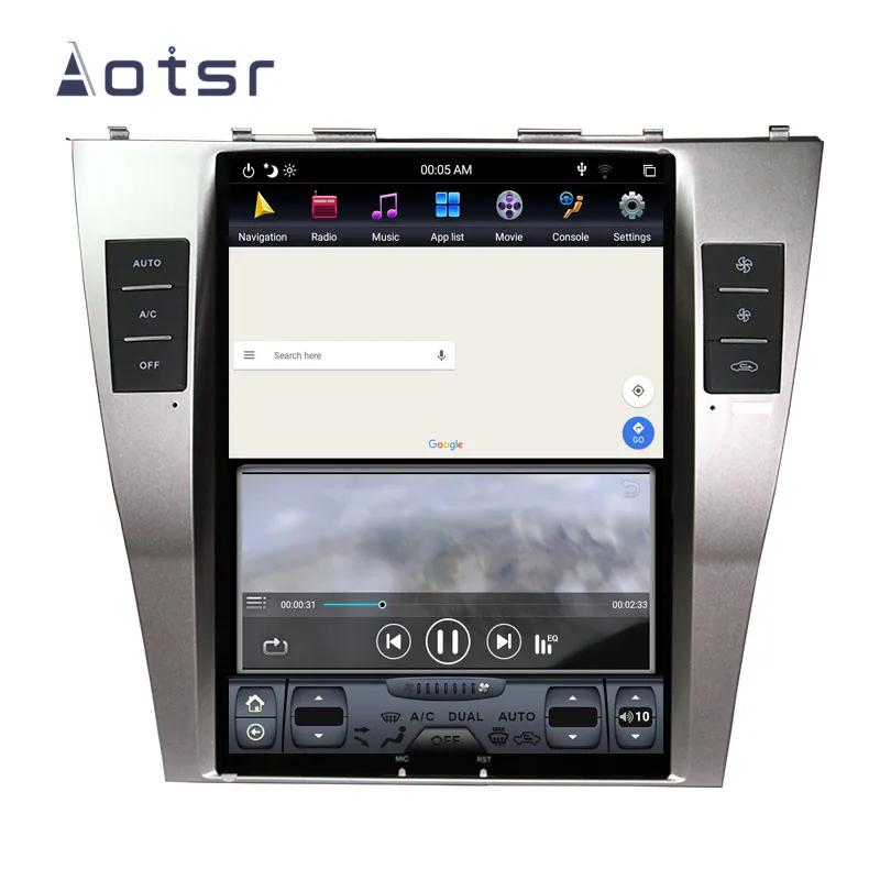Top Tesla style Android 9.0 car GPS navigation for Toyota Camry 2007-2012 Auto Radio Stereo Head Unit Tape Recorder Vertical Screen 3