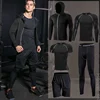 Men Running Compression Sportswear Suit Football Basketball Cycling Fitness Sport Tight Sweatshirt Clothing Set Outdoor Hoodies
