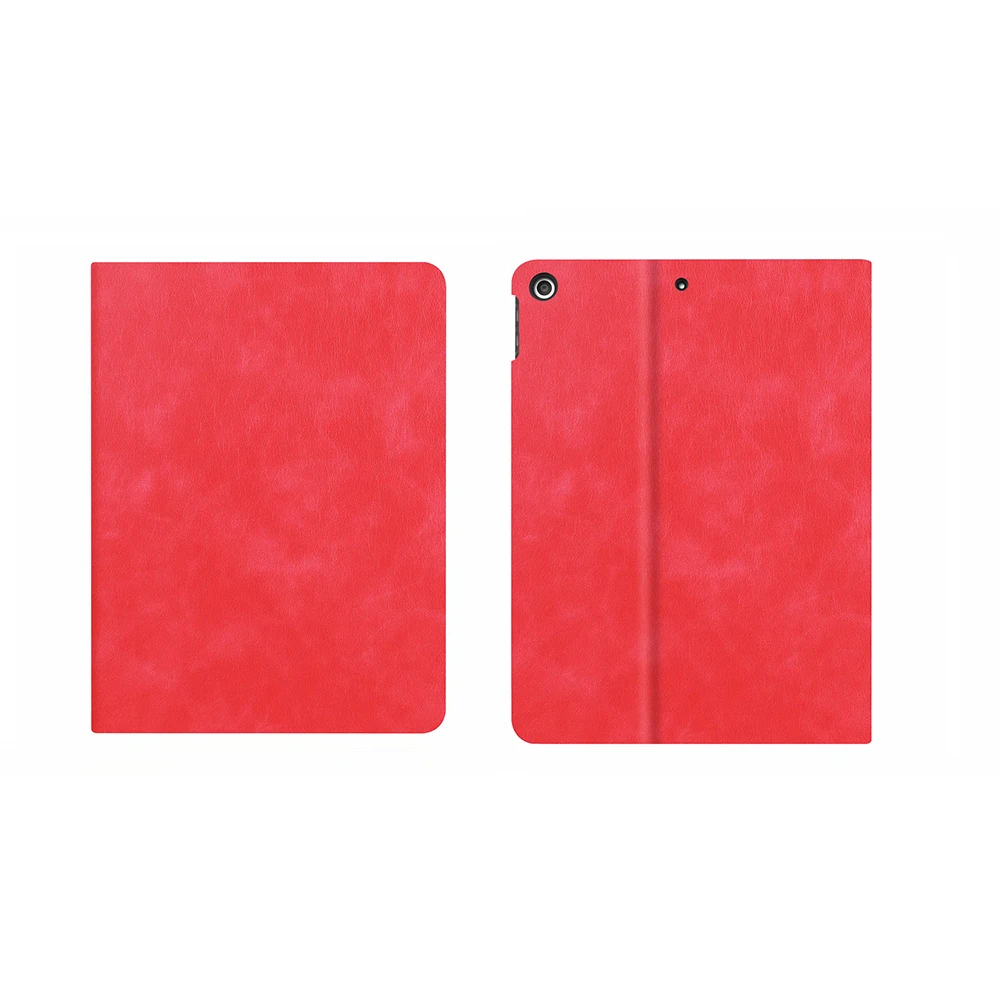 Красный Кожаный чехол для iPad 7th 10," чехол A2198 с держателем карандаша, чехол-подставка для iPad 10,2 чехол с функцией автоматического сна/пробуждения - Цвет: Красный