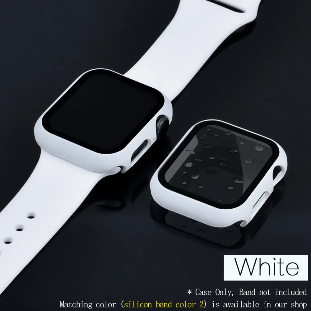 Mling полное покрытие для Apple Watch series 5 4 3 2 матовый пластиковый бампер жесткая рамка Чехол со стеклянной пленкой для iWatch защита экрана