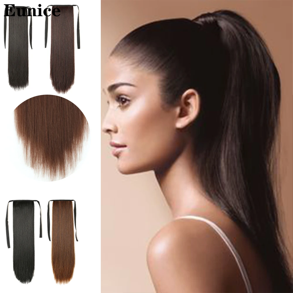 Long Straight Clip In Tail False Hair Ponytail Hairpiece With Hairpins  Synthetic Ponytail Hair Extensions Eunice Hair