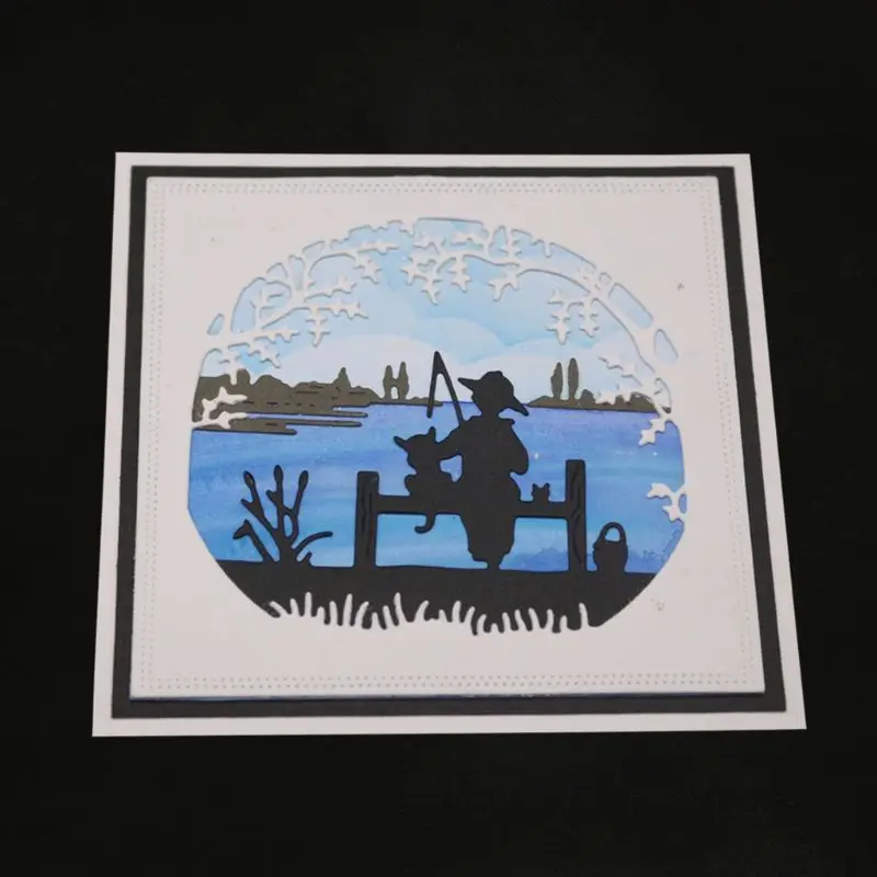 

Fishing Metal Cutting Dies Stencil Scrapbooking Album Stamp Paper Card Embossing Craft Decor for Diamond embroidery