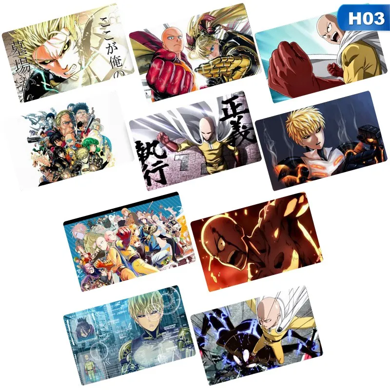 H03 10 шт./компл. Cool ONE PUNCH-MAN карта аниме наклейки; классические игрушки мультфильм DIY идентификатор автомобиля карты наклейки декор подарки для детей игрушки - Цвет: H03