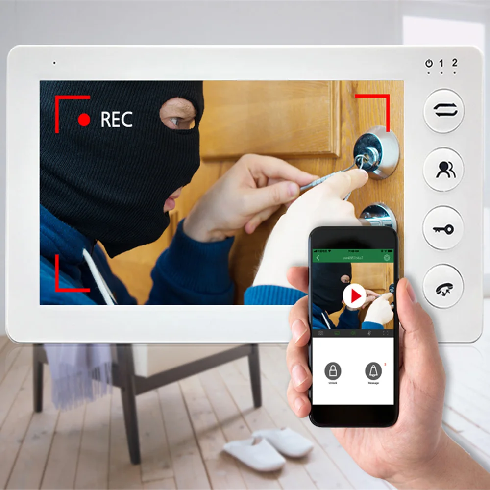 Dragonsview 7 дюймов Wifi видео дверной телефон звонок беспроводной звонок с телефонной связью система для дома водонепроницаемый разблокировка широкоугольный Wifi коробка