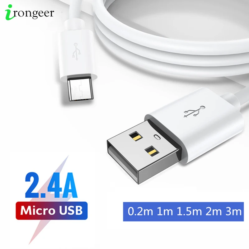 Micro USB кабель 2.4A Быстрая зарядка USB кабель для передачи данных для huawei samsung Xiaomi Android мобильный телефон usb зарядный шнур 0,2 м/1 м/2 м/3 м