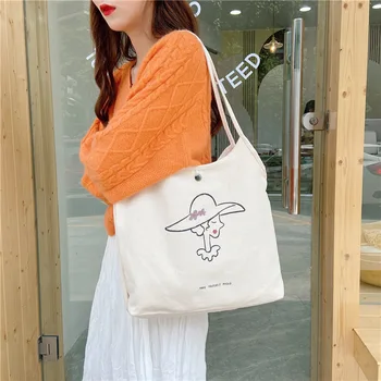 

Fashion Illustration Women Canvas Shoulder Bags Girls Student Book Handbags Large Capacity Ladies Eco Reusable Shopping Tote Bag