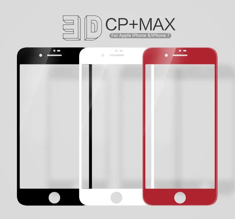 For Apple iPhone SE 2020 4.7 inch/iPhone 8 Plus/7 Plus NILLKIN Curved Full Covered 3D CP+Max Tempered Glass Screen Protector