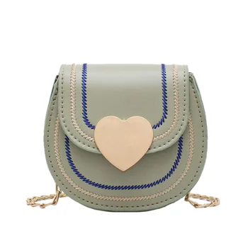 

Small bag female 2020 spring new peach heart lock shoulder bag Korean chain fashion wild messenger bag saddle bag