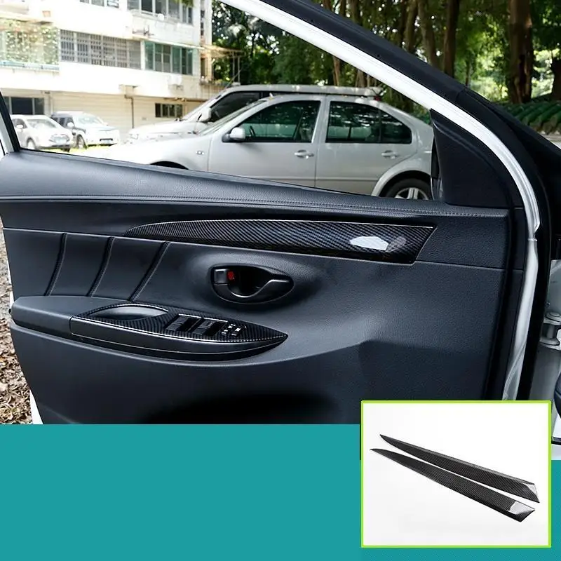 Automovil хромированная автомобильная ручка для межкомнатных дверей, яркие блестки, наклейка, Полоска, отделка 14 15 16 17 18 для Toyota Yaris, хэтчбек - Название цвета: Number 4