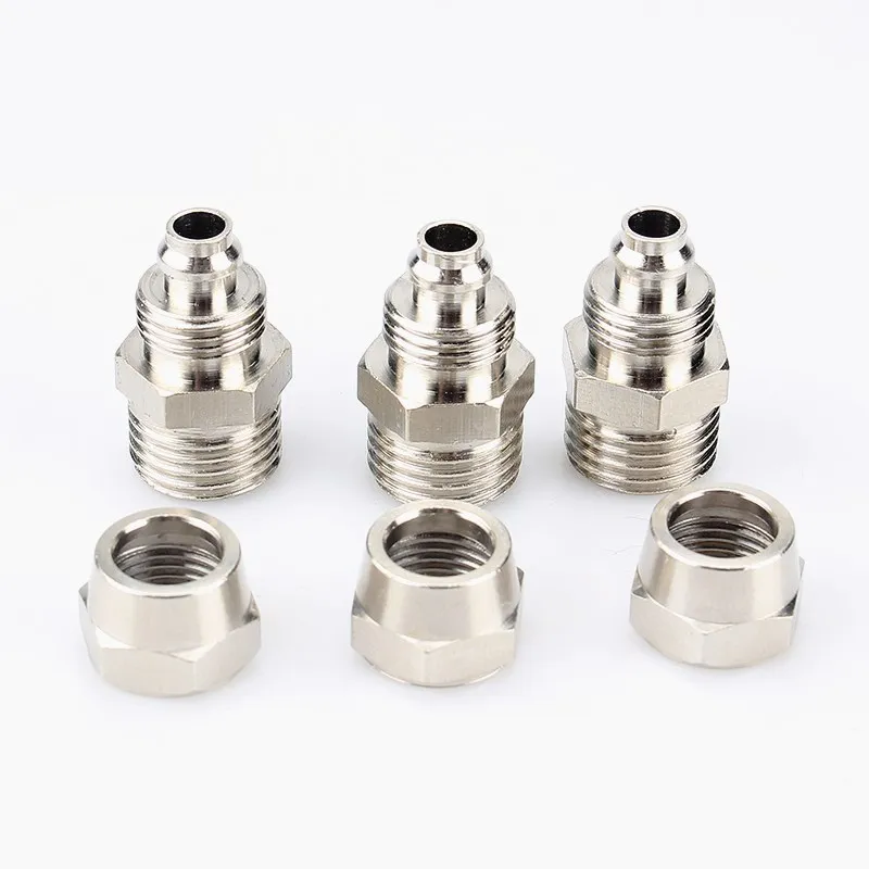 Fast twist lock nut 4mm-14mm OD Tube Stainless Steel SS 304 Pipe Fittings Connector 1/8" 1/4" 3/8" 1/2" male thread