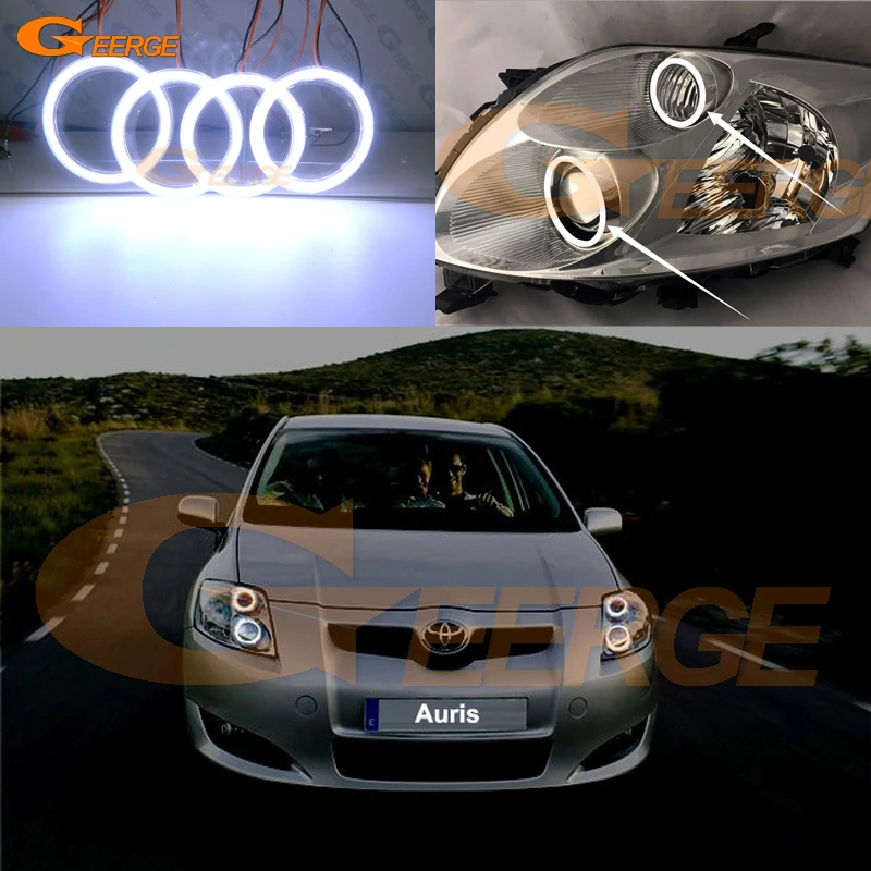 

For Toyota Auris 2006 2007 2008 2009 Pre facelift Excellent Ultra bright COB led angel eyes halo rings car Accessories