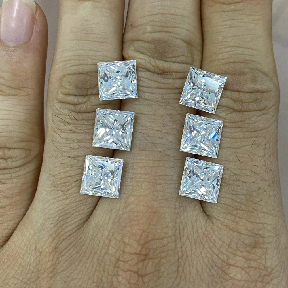 corte moissanite vvs1 gh cor laboratório quadrado