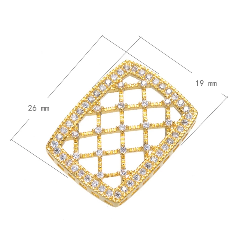 Juya Micro Pave Циркон полый цветок квадратный разъем Подвески Аксессуары для женщин Мода Жемчуг материал для изготовления ювелирных изделий - Цвет: Gold