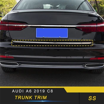 

For Audi A6 C8 2019 Car Styling Back Door Trunk Decoration Chrome Cover Trim Frame Sticker Exterior Accessories