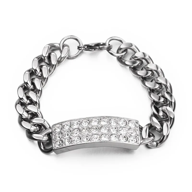 Циркониевый камень CZ нержавеющая сталь Золото золотые браслеты и браслеты из Майями звенья цепи браслеты для мужчин хип-хоп рок ювелирные изделия