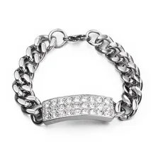 Циркониевый камень CZ нержавеющая сталь Золото золотые браслеты и браслеты из Майями звенья цепи браслеты для мужчин хип-хоп рок ювелирные изделия