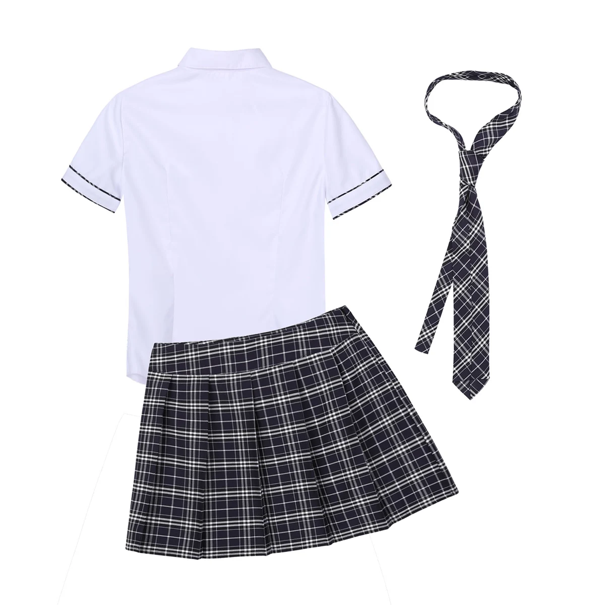 School Girls Uniform Cosplay Porno Adult Women Role Play Sexy Lingerie Halloween Costumes Panties Shirt Plaid Mini Skirt