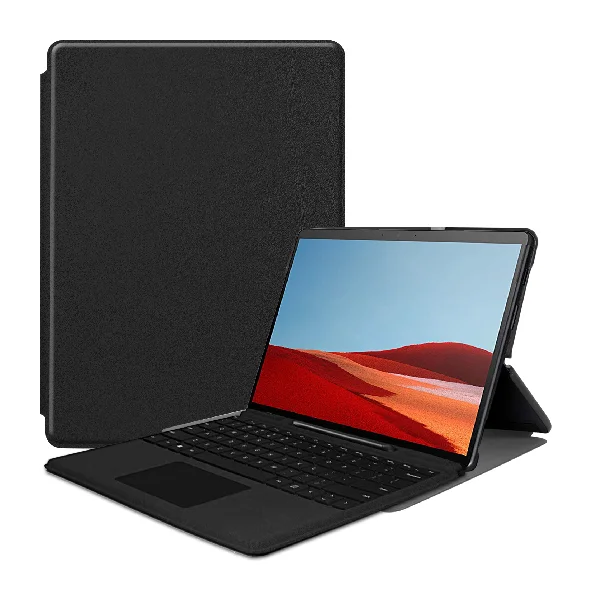 Чехол для планшета для microsoft Surface Pro X ультратонкий кожаный чехол-подставка для surface Pro X 13 дюймов - Цвет: black