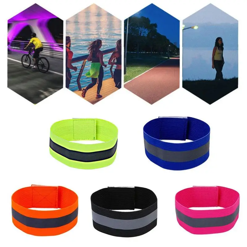 2Pcs Safety Reflective Arm Band Belt Strap for Outdoor Night Running Cycling Sports Reflective Armband 2Pcs Safety Reflective Arm Band Belt Strap for Outdoor Night Running Cycling Sports Reflective Armband