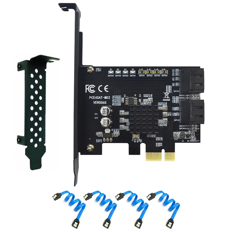 6/4 порт SATA III PCIe карта, PCIe SATA III плата контроллера до 6 ГБ/сек. внутренний адаптер конвертер PCI SATA 3,0 Плата расширения