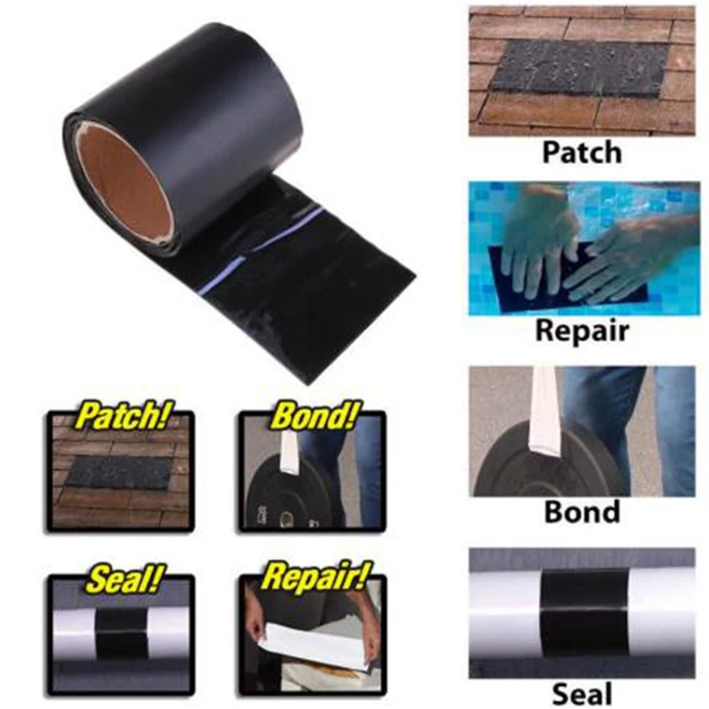 

Repair Tape Fixing Black Tool Vehicle Super Strong Waterproof Fiber Leaking Resistant Hose Seal