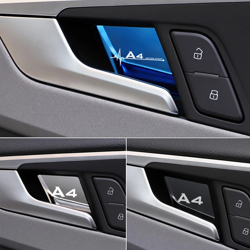 Накладки на дверные ручки для салона автомобиля наклейки отделки подходят Audi A4